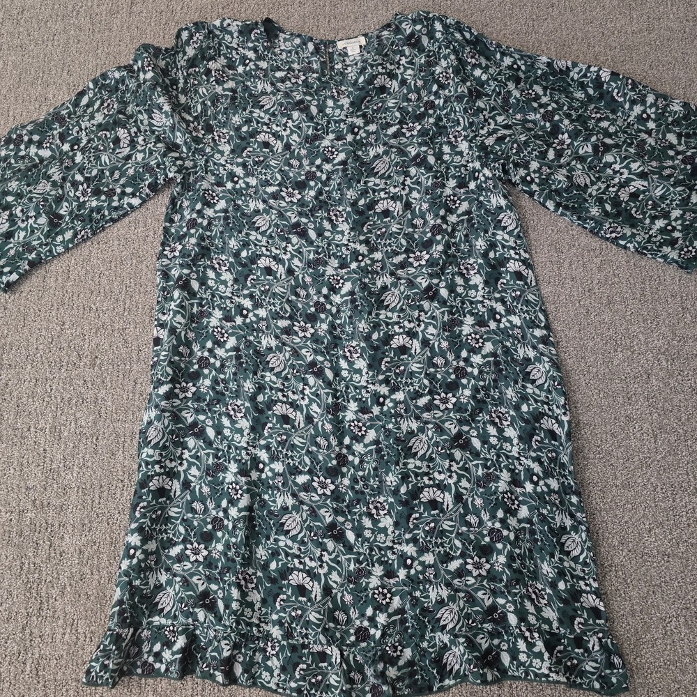 Sundance Green Floral Viscose Shift Dress L Boho Romantic India‎